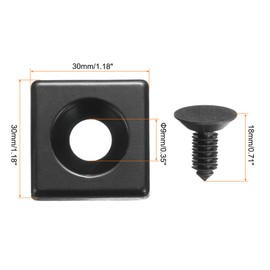 MECCANIXITY 4Pcs 3030 EU Standard T-Slot 9mm Hole Dia Aluminum Extrusion End Cap 30x30mm/1.18x1.18in Black for Fish Tank Rack, Storage Rack with Push-in Fastener