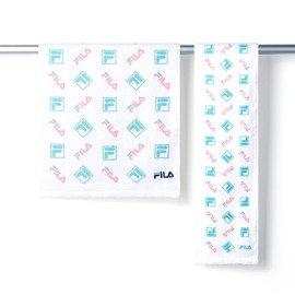 Fila Logo Mix Towel Scarf, Blue, Club Activities, Sports, Gym 49-1255100, Approx. 5.9 x 43.3 inches (15 x 110 cm)