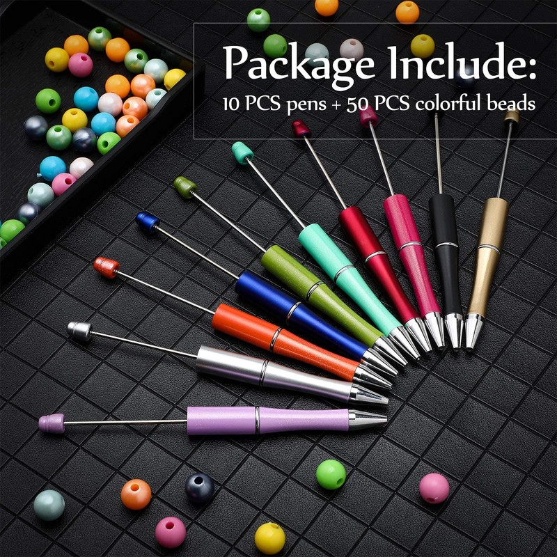 10 PCS Beadable Pen Bead Pens DIY Empty Tube Floating