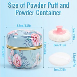 Dusting Boby Powder Puffs and Container for Women Baby, 3.15in Portable Soft Dusting Powder Container with Puff for Home Travel (Green)