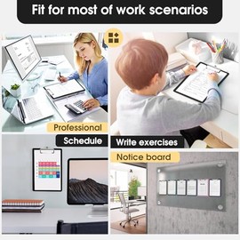 Portapapeles de plástico, paquete de 2 unidades, tamaño A4, color negro, 8.5 x 11 pulgadas, para aula, estudiantes, niños, mujeres, tamaño 9 x 12.5...