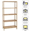 kinbor 5-Tier Bamboo Free Standing Storage Rack Shelf Multifunctiona