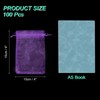 uxcell 100 Pcs Deep Purple Organza Bags 4 x 6