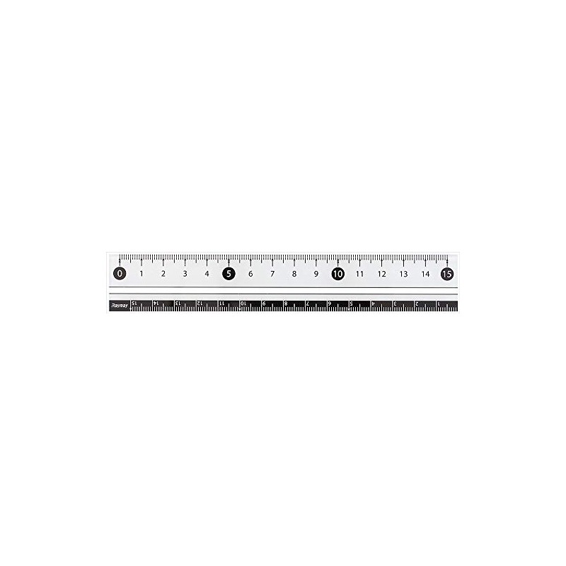 Raymei Fujii APJ188W Ruler, Easy to Read Black and White