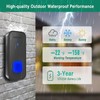 SURFOU Wireless Doorbell 1300FT Range for Home/House/Office/Business/Classroom, 55 Melodies Waterproof