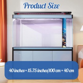 Aquarium Background Static Cling Underwater Coral World Fish Tank Sticker for Glass, Non-Adhesive PVC Marine Theme Decal, Reusable & Easy to Apply, 39.4 x 15.7 Inches