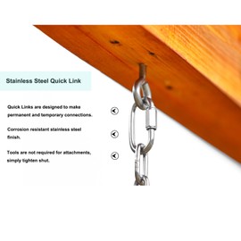 CCYODECO Heavy Duty Extension Chain with 2 Quick Link for Punching Bags Hammocks Swing Chairs - 550 Lbs Capacity - 31.5 Inches Length