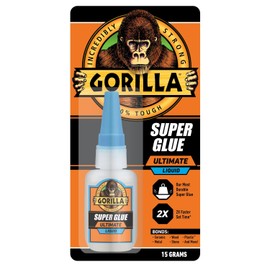 Gorilla Ultimate Super Glue, Clear Glue, 15 Grams (Pack of 1) - Fast-Setting Cyanoacrylate for Quick Fixes & Repairs with Anti-Clog Cap
