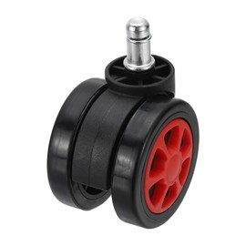 PATIKIL 3 Inch Office Chair Wheel Replacement, Desk Chair Wheels with 7/16" x 7/8" Quite Rolling Caster Wheels 154 Lbs Per Wheel for Wood Floors Carpet, Red