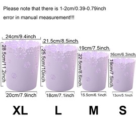 Scakbyer Wastebasket, Hollow Flower Shape Plastic Lidless Wastepaper Baskets Trash Can - M - Purple