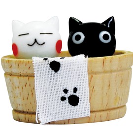 CYK1212 Cute Handmade Glass Work Hot Springs Cat Pair