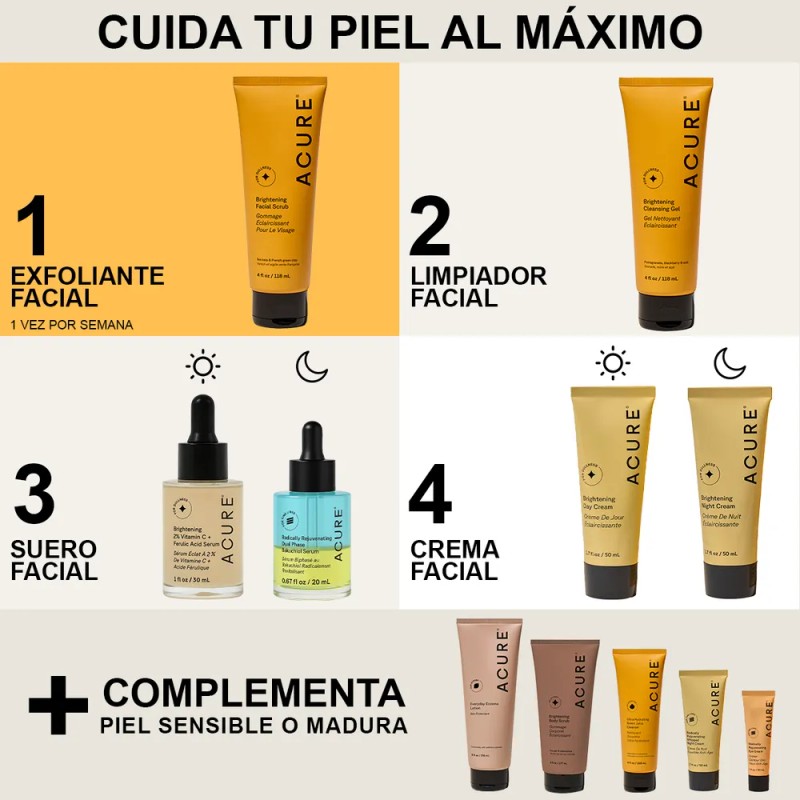 Exfoliante Facial Acure Brightening Arcilla Verde 118ml Iluminador