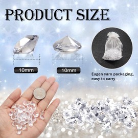 Toaob Pack of 700 Decorative Diamonds 10 mm Acrylic Crystals Transparent Diamond Crystals Decorative Stones Table Decoration Diamonds Confetti Wedding Decoration