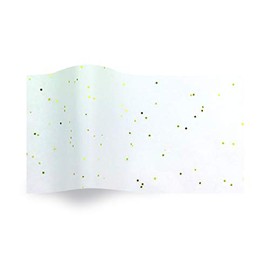 SatinWrap Luxury Tissue Wrapping Paper Gold Gemstones on White 5 Sheets, GS1018-200B