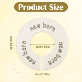 XLIUAX 8 Pcs Baby Closet Dividers, Baby Clothes Dividers for Closet Clothes Size Multicolor Divider Round Labels for Sorting From Newborn to 12+ Months Fits 1.5" Rod Organize Nursery Hangers