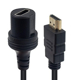 Duttek Cable HDMI de montaje empotrado, cable HDMI de montaje en panel de salpicadero macho a hembra, código de extensión para coche, camión, barco, salpicadero de motocicleta, 30 cm