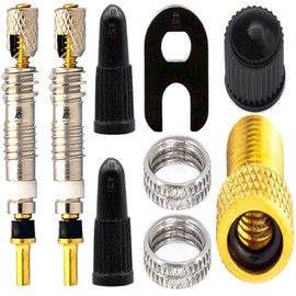ANYKING French Bicycle Valve Presta Valve Presta Valve Replacement Set: Valve Insert, Valve Key, Cap, Rim Nut, Valve Adapter SV AV Car Schrader Air Pump Tubeless MTB Tool