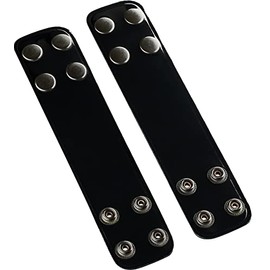 Perfect Fit Duty Belt Keeper Double Width 1.75 inch for Belts 2 1/4 inch wide, High Gloss Genuine Leather and Black Snap 2 Pack