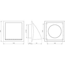 Ø 125mm / 5 inch White Plastic Cowled Ventilation Grille - Air Vent Cover with Backdraught Shutter/Gravity Flap - External Grille with Round Spigot