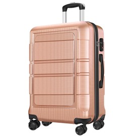 Axidou Carry On Luggage 22x14x9 Airline Approved, Suitcase with Spinner Wheels (20 Inch, Rose Gold)
