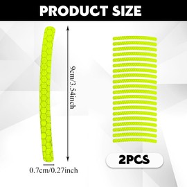 Rebvugr 20PCS Car Wheel Reflective Decorative Strip, Anti-Scratch Reflective Rim Stickers, Car Waterproof Tire Rim Decoration Stripe Decals for Auto Motorcycle Bike (Fluorescent)