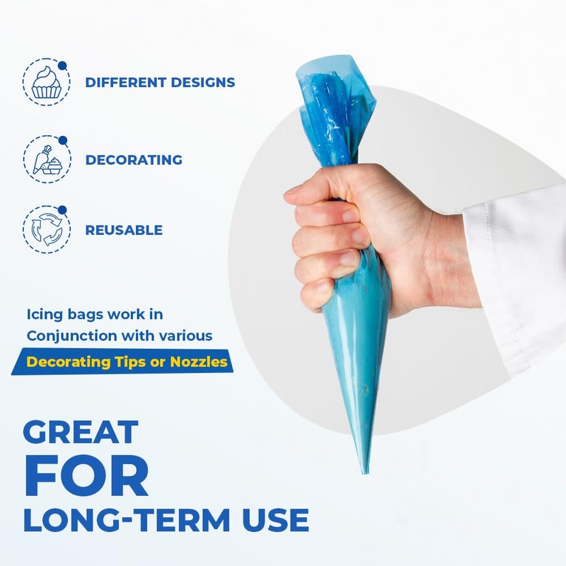 Venuscello® 30 x Icing Bags Blue Disposable Piping Savoy Reusable
