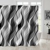 ZCHOMI Grey Striped Shower Curtain Modern Abstract Black White and
