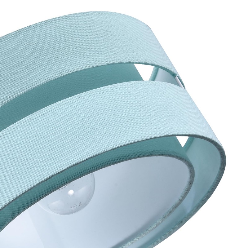 Contemporary Quality Duck Egg Linen Fabric Triple Tier Ceiling Pendant