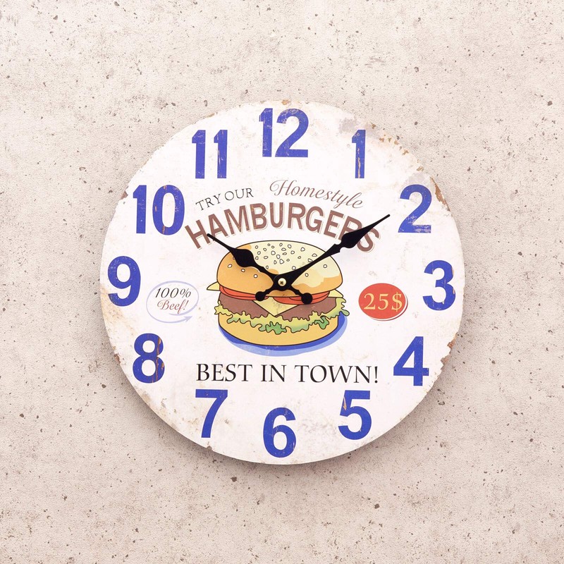 Akizuki Boeki HW20A111 Best HAMBURGER in Town, Antique MDF Wall