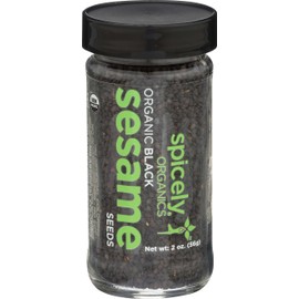 Spicely Organic Sesame Seeds Black Whole 2.00 Ounce Jar Certified Gluten Free