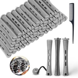 50 Stück Dauerwellen Wickler, Lockenwickler Dauerwelle Set mit Elastischen Gummiband, Keine Hitze Haar Lockenwickler Hair Rollers Geeignet für Verschieden Haartypen, Dauerwelle Selber Machen