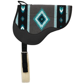 Weaver Leather Wool Blanket Top Bareback Pad, Gray/Turquoise