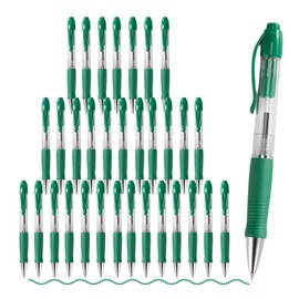 Wiaziert BallPoint Pens Bulk, 50 Pack (Green Ink), No Bleed Black Ink with soft Grip, Click Pens for Office Home and School, Retractable Ballpoint Pens, Medium Point, 1.00MM Smooth Writing (Green)