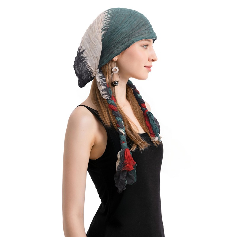 ZLYC Women's Chemo Turban Hat Headwraps Lightweight Beanie Hat, Braid