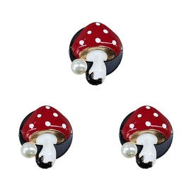 3PCS Mushroom Car Dashboard Air Vent Trim Clips, Refillable Vent Decoration Accessories, Car Air Conditioner Vent Diffuser, Cute Mushroom Car Air Freshener Clip for Women Men (Red)
