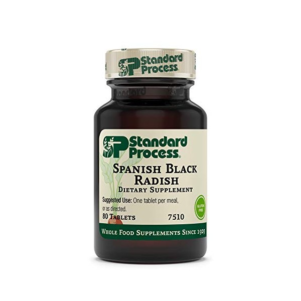 Standard Process Spanish Black Radish - Whole Food Detox, Liver Support, Digestion and Digestive Health, Gallbladder Support with Honey and Vitamin C - Vegetarian, Gluten Free - 80 Tablets