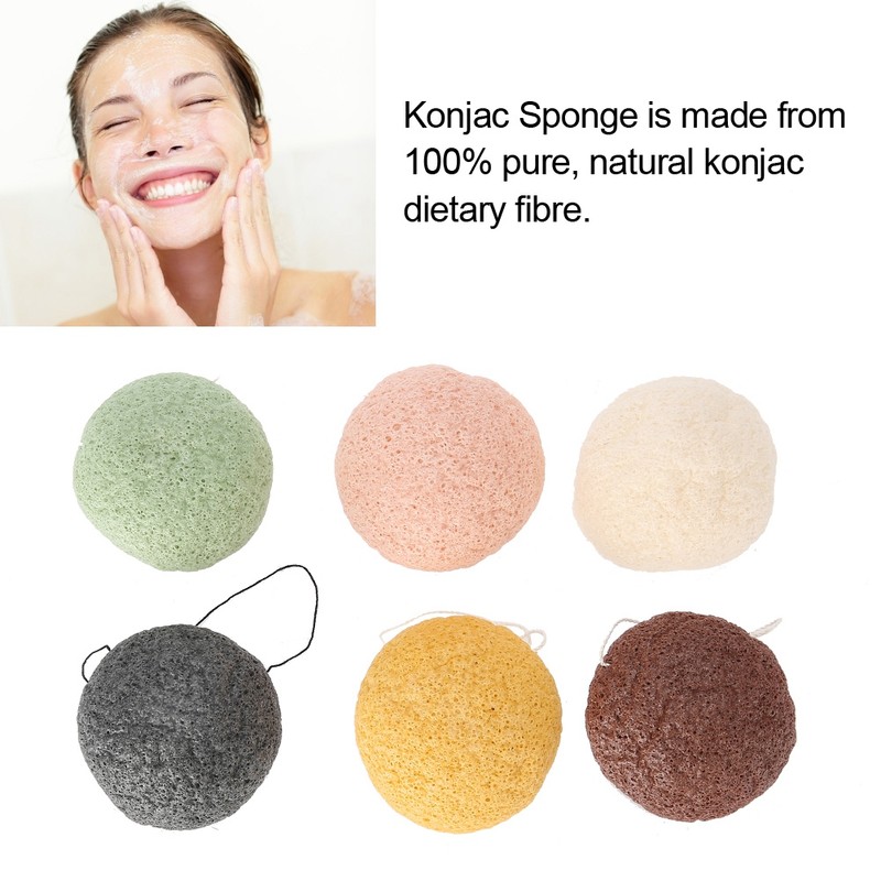 6 Color Water Drop 100% Konjac Wash Face Flutter Natural