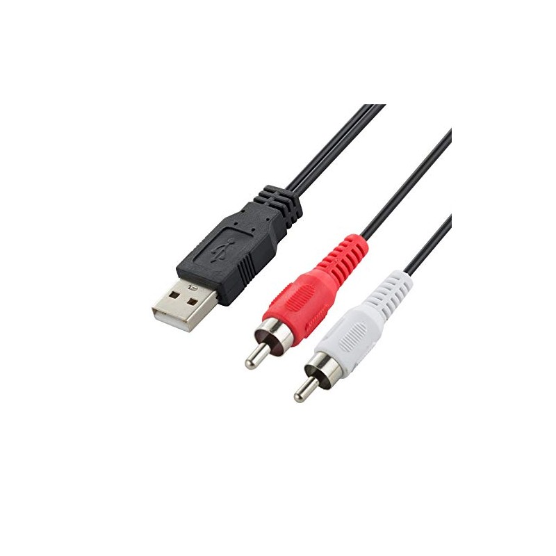 LBSC 1.5M USB 2.0 Male to 2 RCA Male Audio