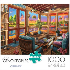 Buffalo Games - Geno Peoples - Vista al Lago - Rompecabezas de 1000 Piezas, Color marrón