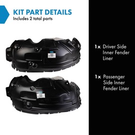 TRQ Inner Fender Liner Set Compatible with 2019-2022 Ram 1500 CH1248204 CH1249204