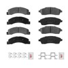 Front and Rear Ceramic Disc Brake Pads Kit with Hardware
