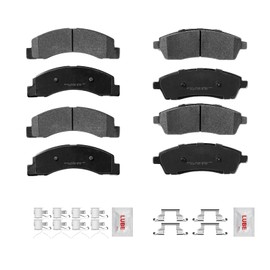 Front and Rear Ceramic Disc Brake Pads Kit with Hardware Fit for Ford F-250 F-350 Super Duty 1999 2000 2001 2002 2003 2004 2005