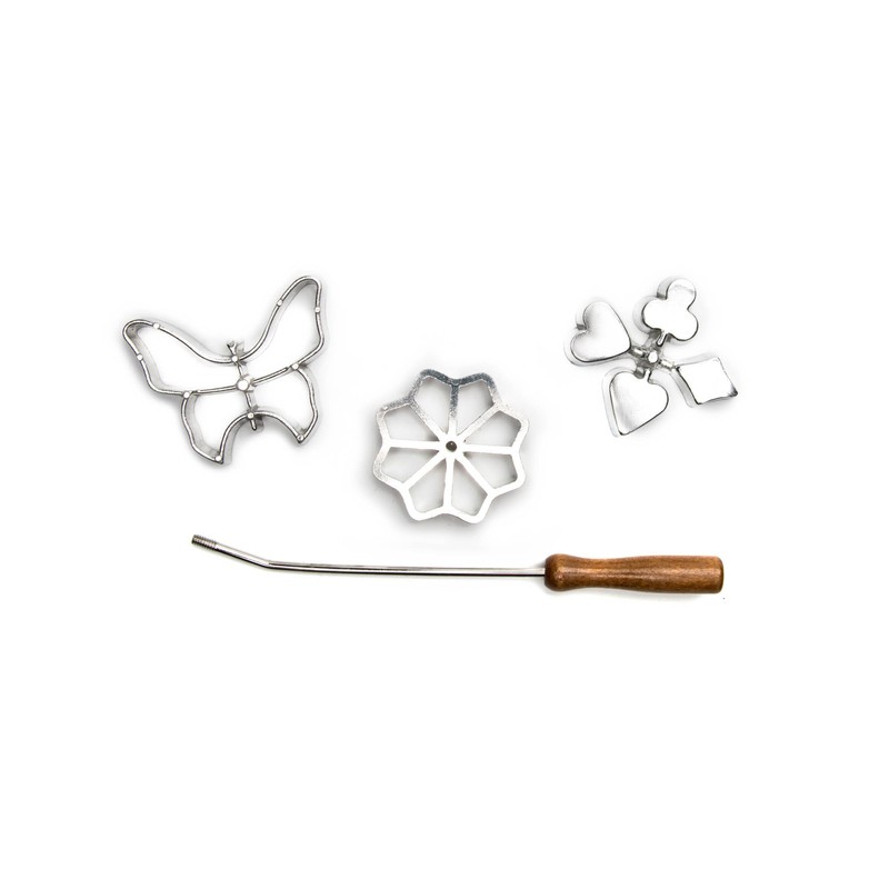 Fox Run Rosette Iron Set With Handle, Cast-Aluminum, Butterfly, Flower,