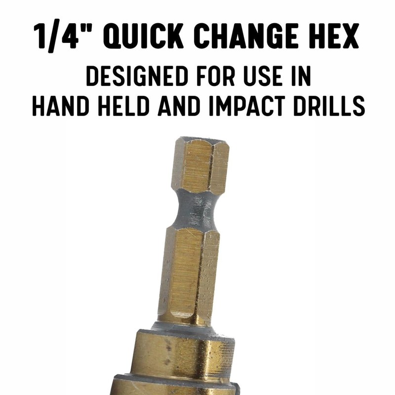 Drill America HSS Black & Gold Step Drill Bit with