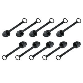 10Pcs M12 Connector Dust Cover, M12 Socket Panel Mount Dust Thread Cap Plastic Screw Caps, Screw Waterproof Lid Plug Protection Cap for Panel-Mount Sockets for Panel-Mount Plugs (Male)