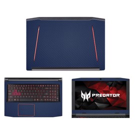 Decalrus - Protective Decal for Acer Predator Helios 300 G3-571 (15.6" Screen) Laptop Blue Carbon Fiber Skin case Cover wrap CFPredatorHelios300_G3-571Blue