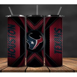 20 oz Houston Texans Stainless Steel Tumbler & Metal Straw Dark Shade Vibes