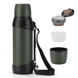 84oz/2.5L Large Coffee Thermoses for Travel Stainless Steel Large Flask with Handle for Hiking Fishing Camping
