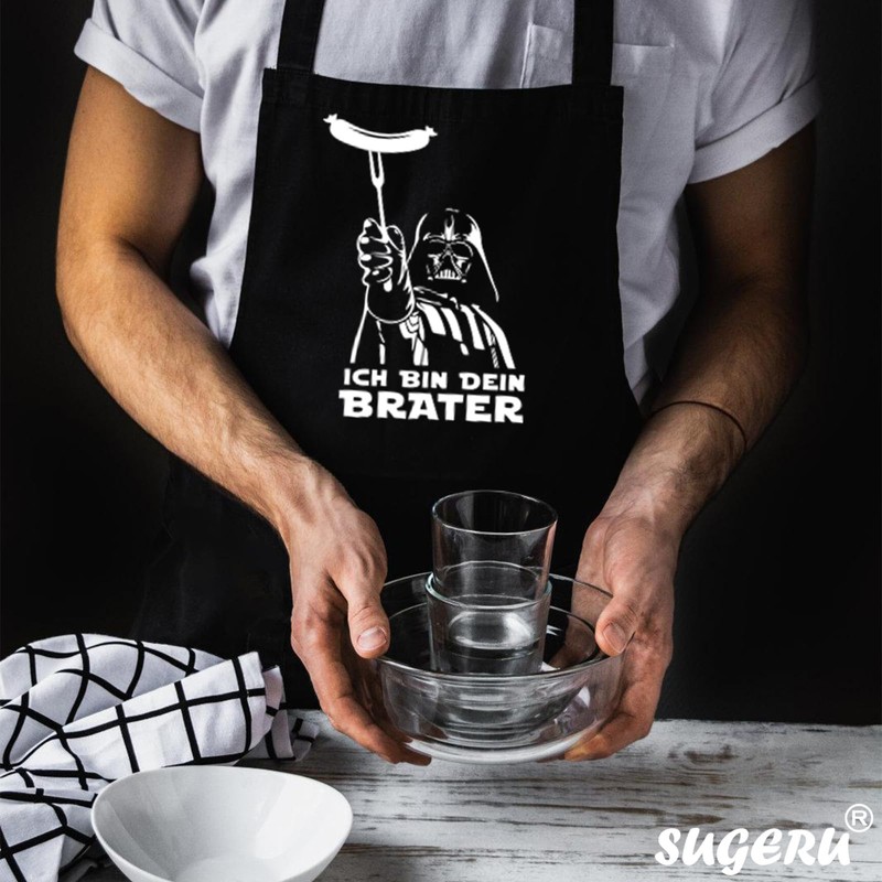 Sugeru® Darth Vader Hot Dog Pattern Cooking Apron with 2