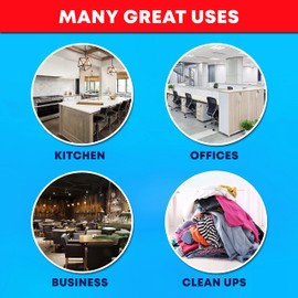 65 Gallon Clear Trash Bags Heavy Duty (MegaPack 50 Bags w/Ties) 64 Gallon Extra Large Clear Plastic Recycling Garbage Bags